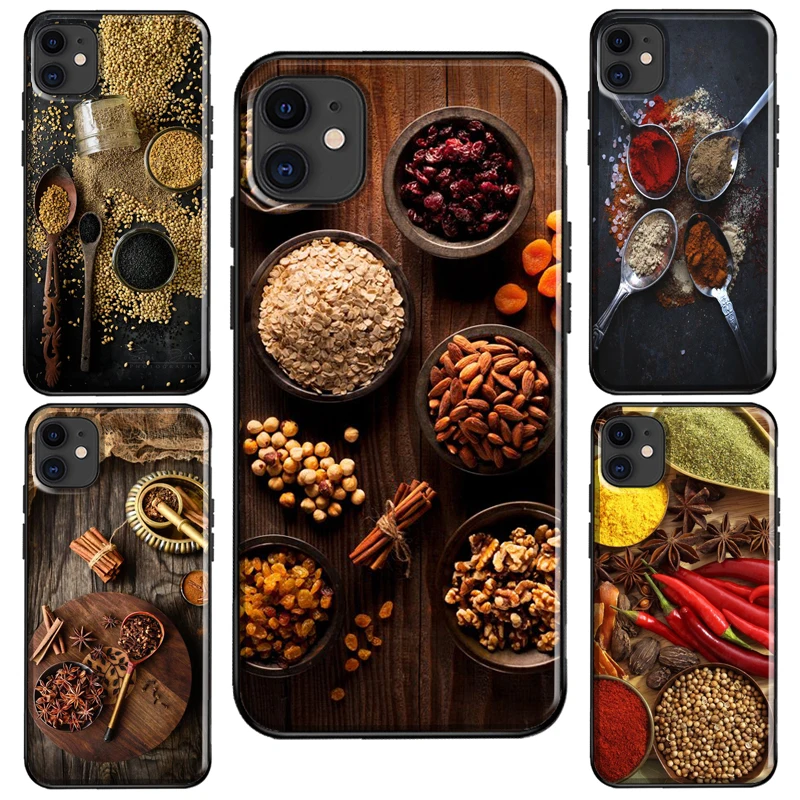 Cooking Chef Spices Seasoning Case For iPhone X XR XS Max 6S 8 7 Plus SE2 Cover For iPhone 11 14 13 Pro Max 12 mini Fundas