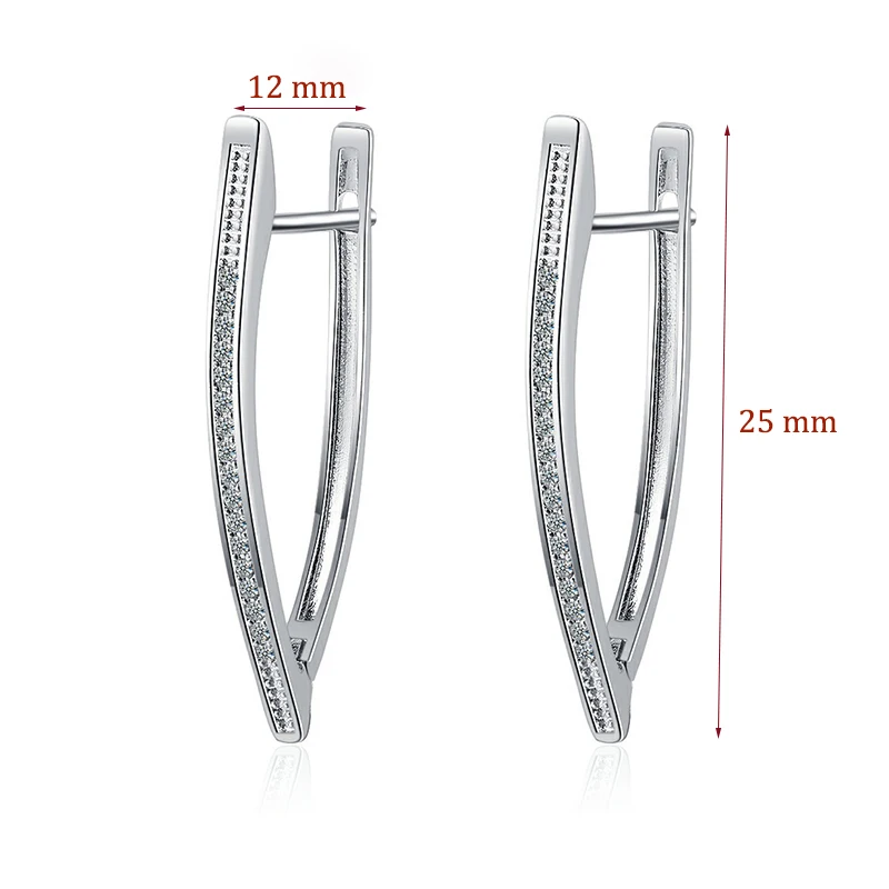 Women\'s New Fashion Hyperbolic V-Shaped Triangle Drop Earrings Crystal Golden/White Straight Piercing Earring Stud Accessories
