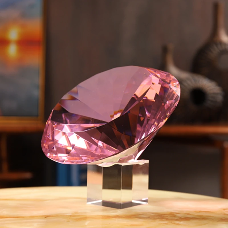 

8 Colors Crystal Paperweight Faceted Cut Glass Giant Diamond Jewelry Home Decor Crafts