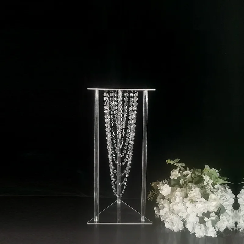 

60cm tall acrylic wedding τable centerpiece Acrylic Flower Stand Romantic Road lead Decoration Transparent Cake Tray