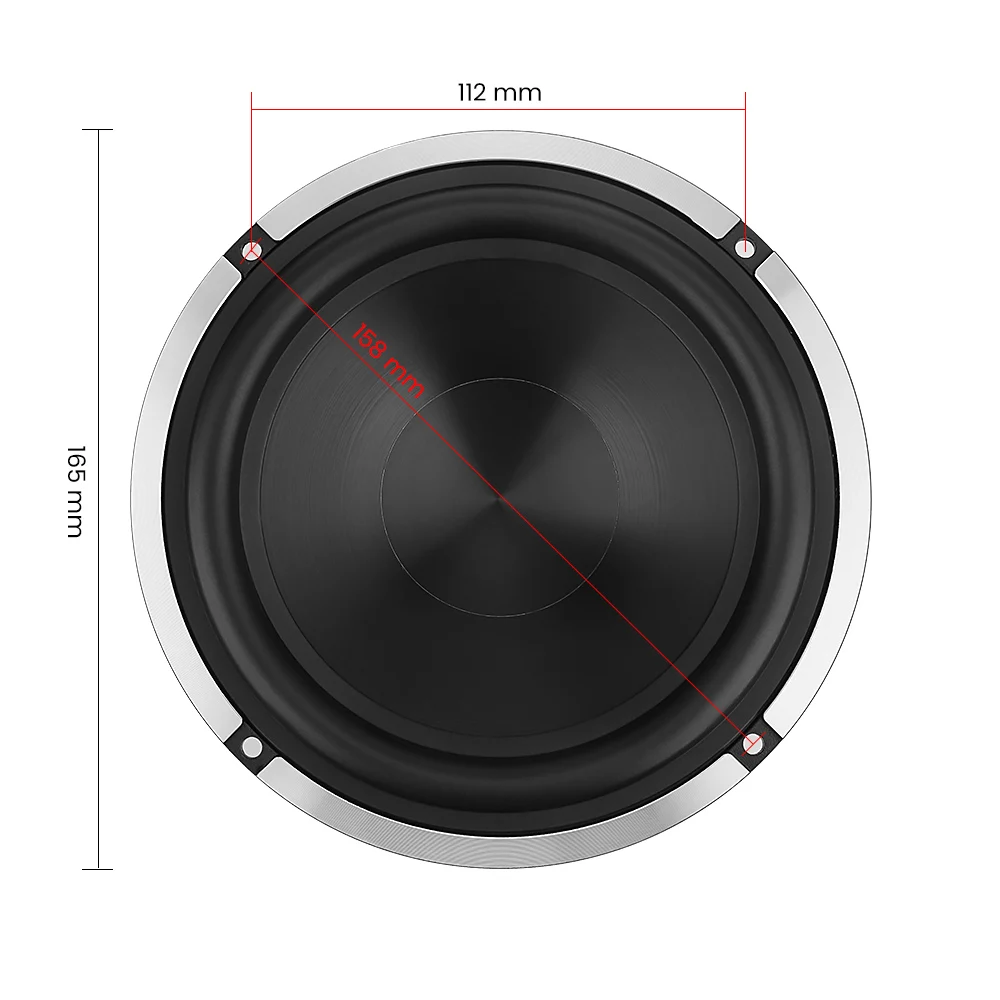 Aiyima-ステレオサウンドシステム,6.5インチ,4オーム50W,防水,アルミニウム,1ユニット