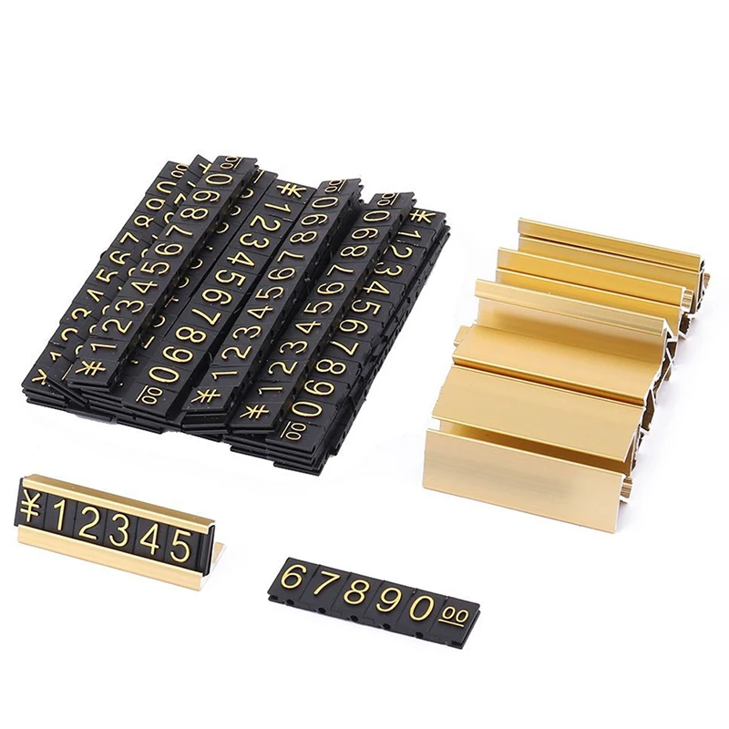 Promotion! 19 groups gold-tone metal, Arabic numerals together price tags