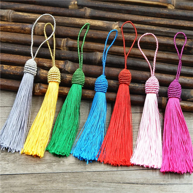 10/20 Pcs length 15cm Hanging Rope Silk Tassels Fringe Sewing Bang Tassel Trim Key Tassels for DIY Embellish Curtain Access