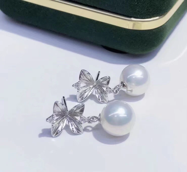 

Flower 925 Sterling Silver Earrings Findings Mountings Settings Jewelry Parts Fittings for Agate Beads Crystal 3 Pairs/Lot