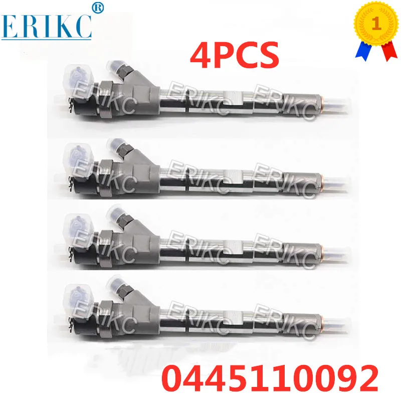 4PCS 0445110092 (0 986 435 154) Common Rail Injector 0 445 110 092 Auto Diesel Fuel Parts Inyector 0445 110 092 for HUYNDAI