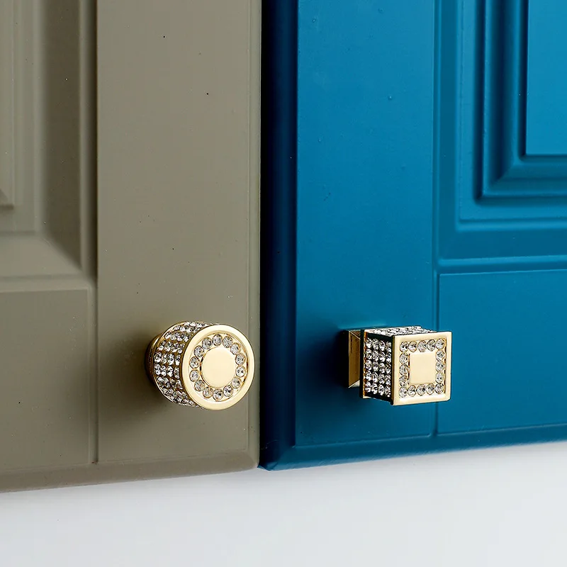 JD Modern Minimalist Golden Diamond Handle, Wardrobe Drawer Wine Cabinet Shoe Cabinet European Zinc Alloy Furniture Door Handle