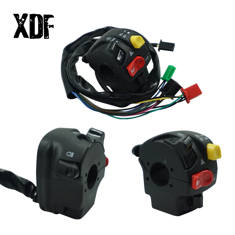 

Motorcycle 7/8" 22mm Handlebar Switch Horn Turn Signal Headlight Overtaking Warning Light Push Button Controller Switches