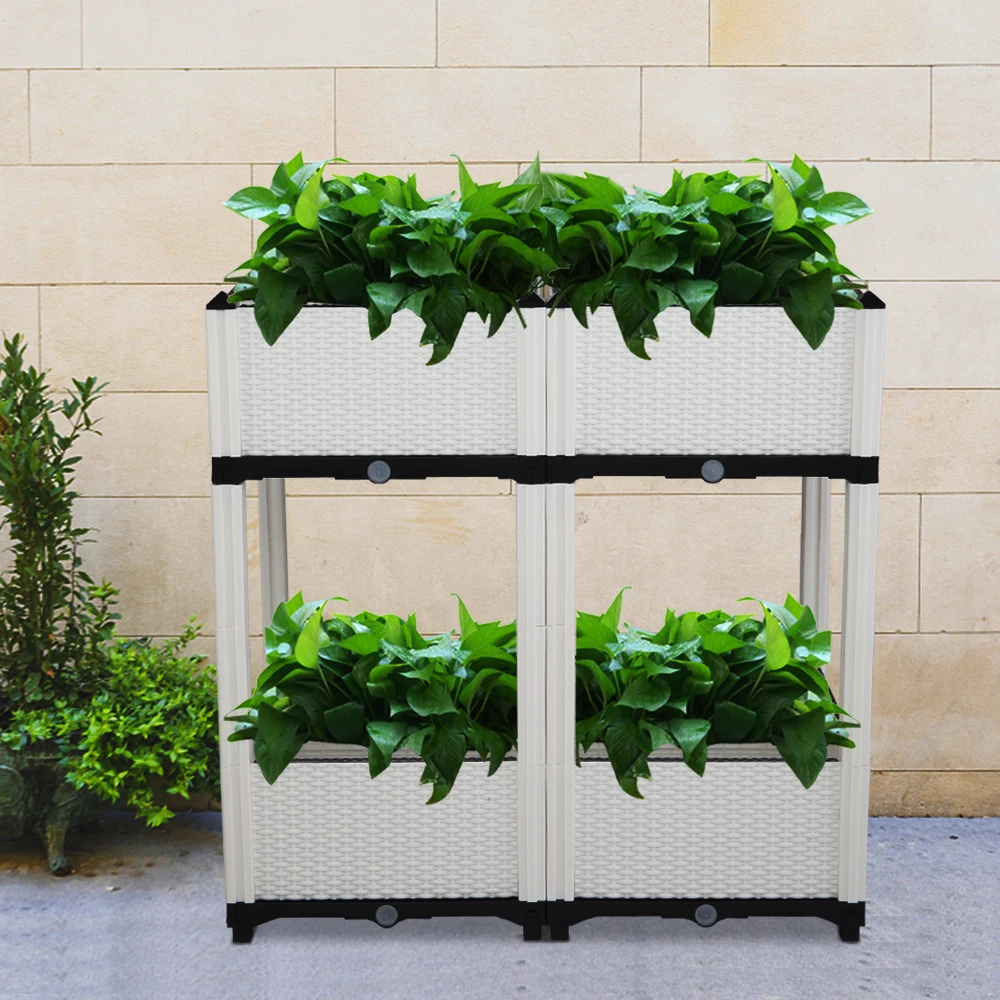 

Hot Sales Two Colors 4Pcs Free Splicing Injection Planting Box For Garden Graft Box Sapling US Warehouse