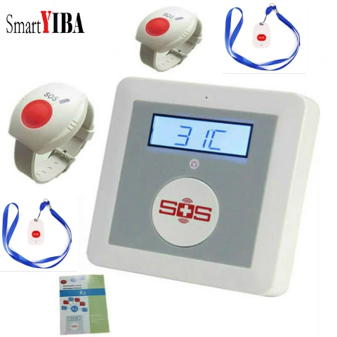 SmartYIBA Wireless GSM SMS Senior Elderly Healthcare Panel Alarm System APP Remote Control Emergency SOS Neck Wrist Panic Button