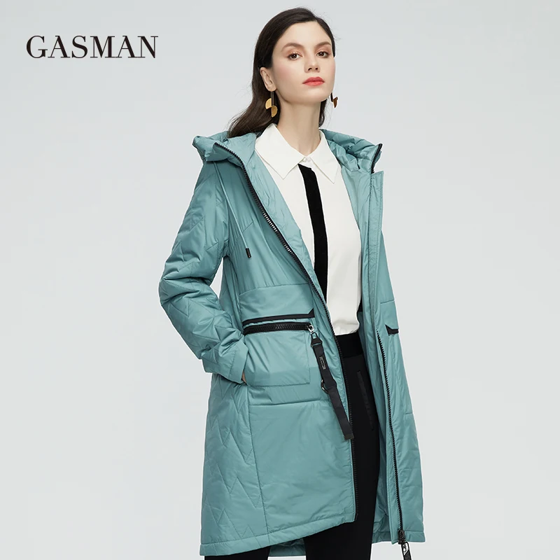 GASMAN 2022 New Women\'s autumn coat long Thin Cotton parka casual fashion ladies trench high quality spring jacket 81872