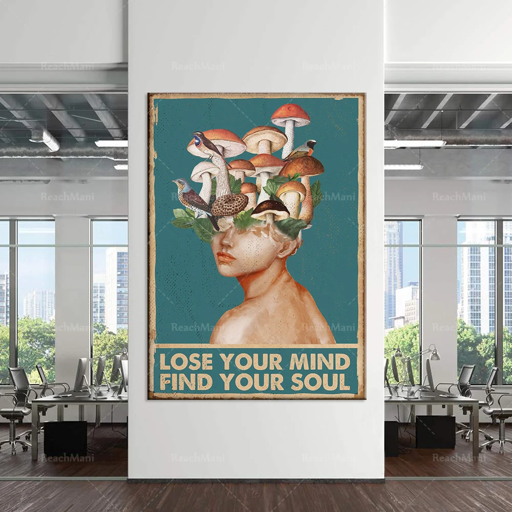 Mushroom hunter loses his mind, looking for soul hunting mushroom poster, mycology, mycologist, life decoration poster