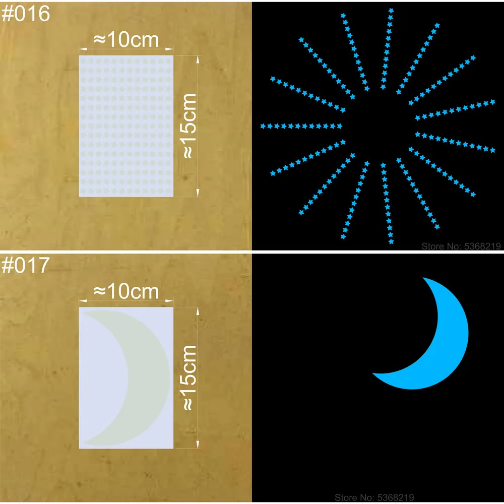 Leuchtende Sterne Wandaufkleber, die im Dunkeln leuchten, Mond/Herz/runder Aufkleber für Kinderzimmer, Kinderzimmer, Geschäft, Hotel, DIY-Dekoration – Detail 10