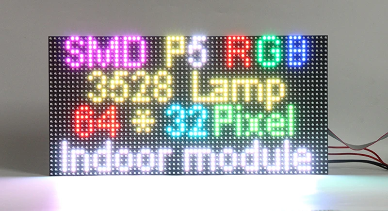 SMD3528 P5 RGB Full Color 320x160mm 64x32Pixels 1/16s Indoor Led Matrix Module Display Screen