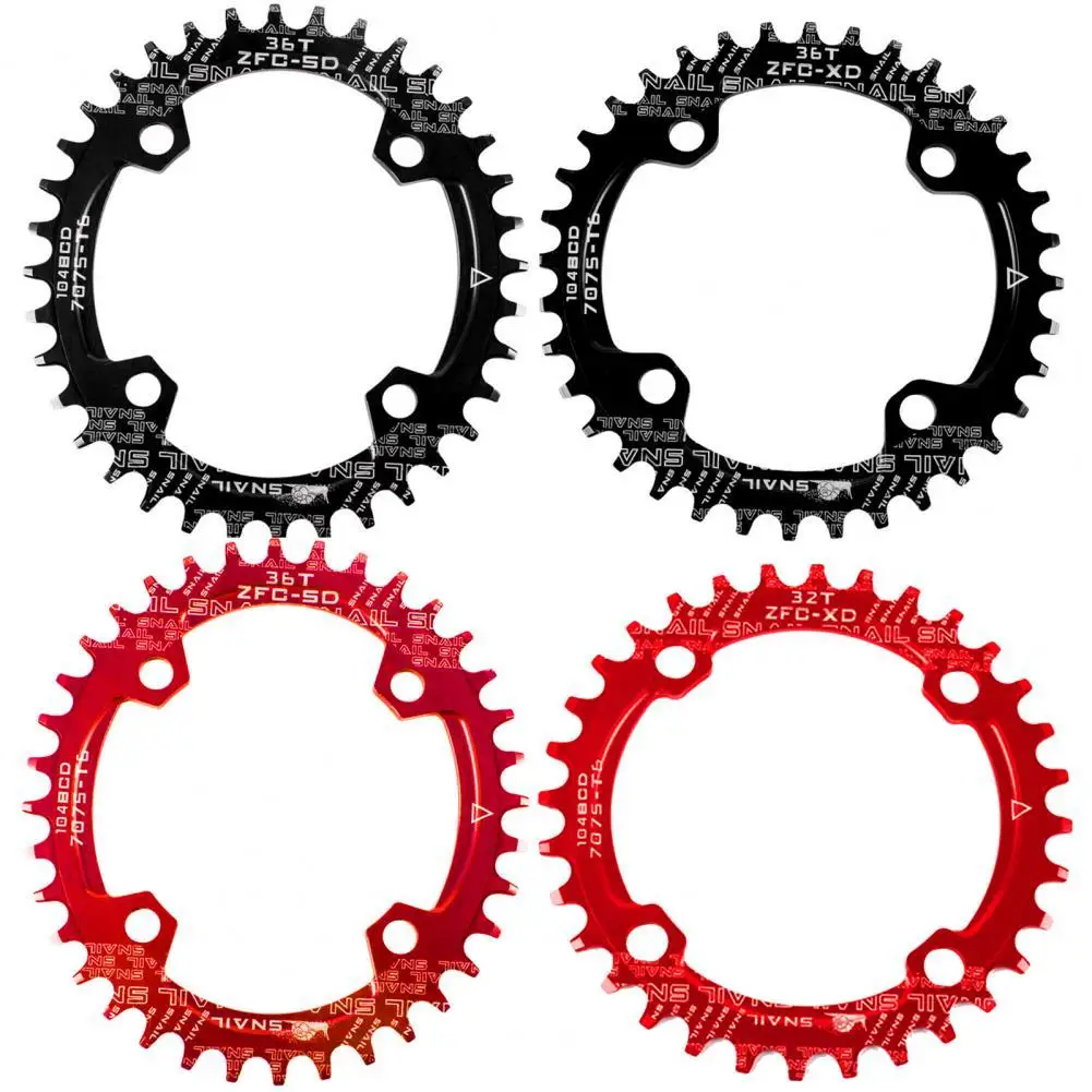 Bicycle Crank 104BCD Round Shape Narrow Wide 32T/34T/36T/38T MTB Chainring Bicycle Chainwheel Bike Circle Crankset Single Plate