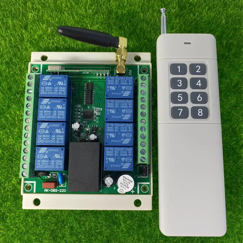 433mhz Universal AC 110V 220V 10A relay 8CH RF  Remote Control Switches  Receiver&  Transmitters  Switch power on/off  1000m