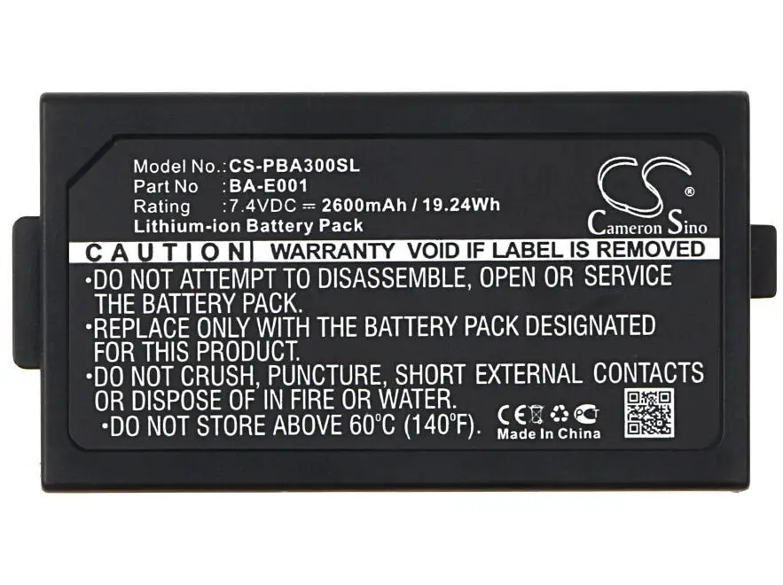 cameron sino 2600mah battery for BROTHER PT-E300 E500 E550W H300 H300LI H500LI P750W P-touch H300/LI BA-E001 PJ7 Printer Battery