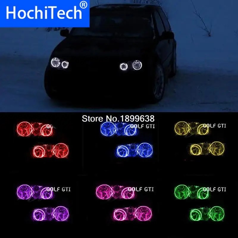 

for VW Volkswagen golf 4 GT 1998-2004 LED perimeter headlight rings halo Multi-color RGB angel demon eyes