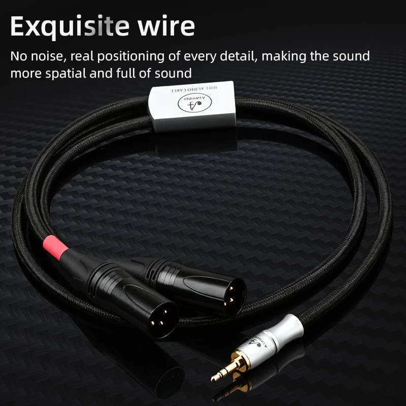 Hifi 3.5mm To 2XLR Cable Hi-End 6N OFC  Stereo Jack 3.5mm to Dual XLR 3 Pin for PC Headphone Mixer 1/8\