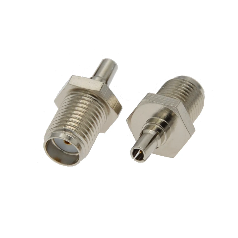 2pcs/lot RF Coaxial Adapter SMA To TS9/CRC9 Coax Connector SMA Female Jack To TS9/CRC9 Male Plug Silver Nickel Plated