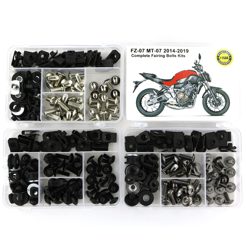 For Yamaha MT07 MT-07 FZ07 2014-2024 Complete Full Fairing Bolts Kit Steel Side Covering Bolts Screws Speed Nuts Fairing Clips