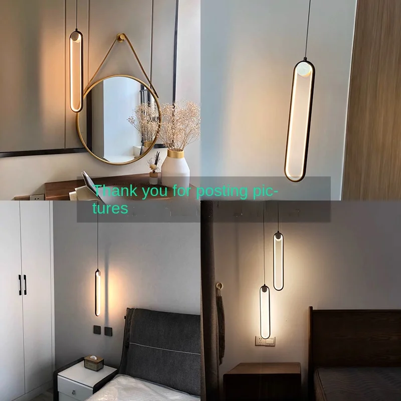 Imagem -06 - Moderno Led Pingente Lâmpadas de Ouro Preto para Sala de Jantar Quarto Mesa de Cabeceira Lustre Minimalista Decoração Iluminação Suspensão Design