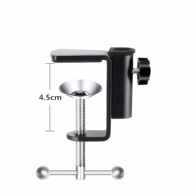 Aluminum Alloy Cantilever Bracket Clamp with 12MM Hole Diameter and Non-slip Mat for Mic Stand