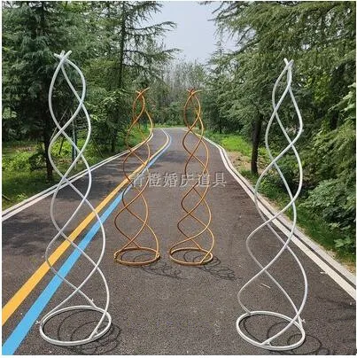 New wedding props: iron art guide frame, wedding T-stage spiral guide, stage decoration, S-shaped geometric Guide