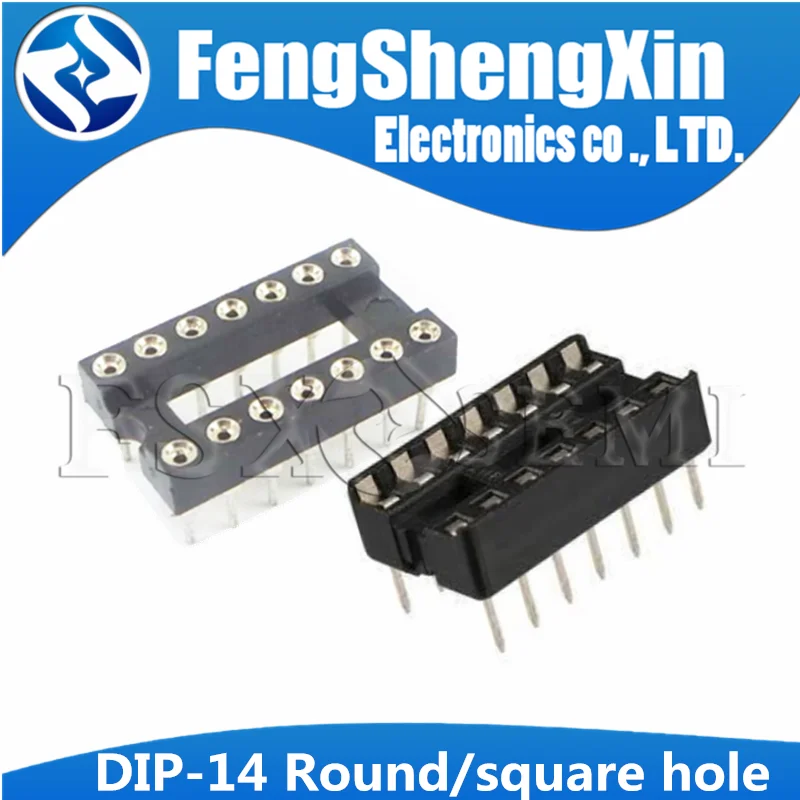 10pcs DIP-14 Round Hole Square hole 14 Pins 2.54MM DIP DIP14 IC Sockets Adaptor Solder Type IC Connector