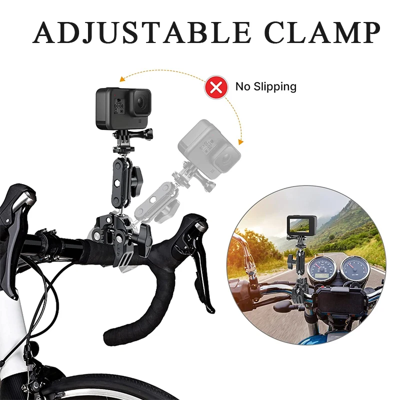 Ulanzi Metal Super Clamp with Double Ballhead Magic Arm for Camera Light Mic Video Monitor Clamp 1/4 3/8 Thread For Rods Hook