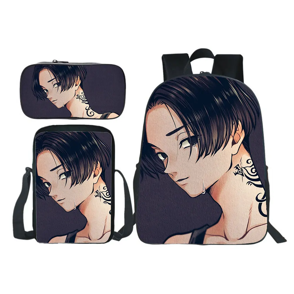 Anime nuevo Tokio Revengers mochila Harajuku niños niñas mochila 3 uds Set niños mochila escolar para libros suministros Mochilas