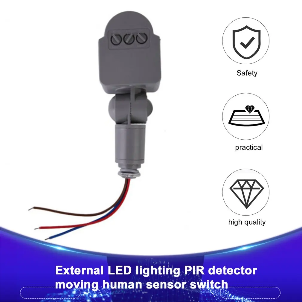 Infrared PIR Motion Sensor Switch Motion Sensor Light Switch with LED Light Automatic Outdoor AC 220V DC 12V Infrared Detector