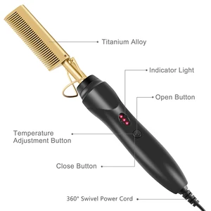 Peigne électrique chauffant 2 en 1, lisseur, recourbe, séchage humide, brosse à lisser, outil de coiffure 10 meilleurs lisseurs pour peignes à cheveux en vente - No 1