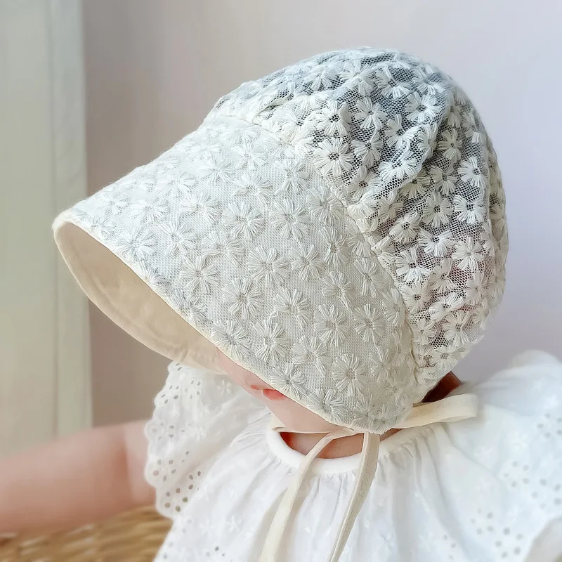 Summer Lace Flower Baby Hat Princess Baby Girl Infant Soft Bonnet Cap Toddler Sun Hats Newborn Photography Props