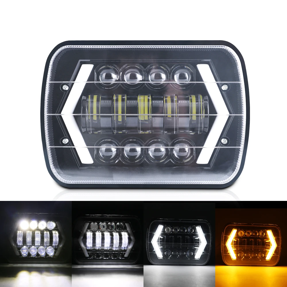 2PCS 55W Led LED Car Headlight 5x7