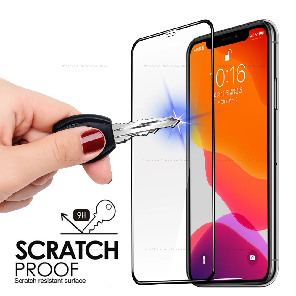 

Tempered Glass for iPhone 11 Pro Max 11Pro Max Screen Protector Full Protective Film for iPhone X 7 8 Protective Glass