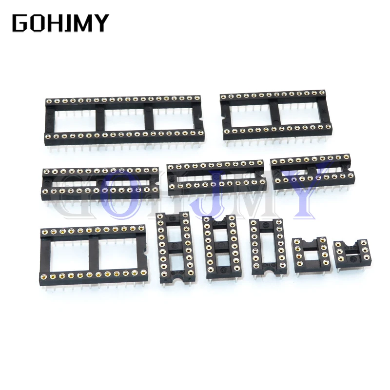 10PCS Round Hole IC socket Connector DIP 6 8 14 16 18 20 24 28 40 pin Sockets DIP6 DIP8 DIP14 DIP16 DIP18 DIP20 DIP28 DIP40 PIN