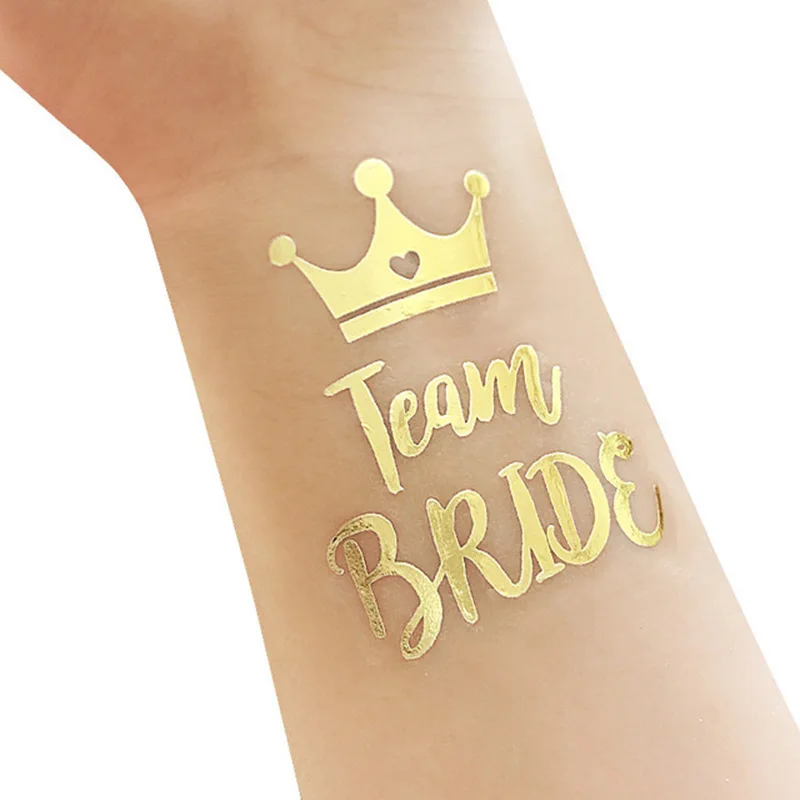 5pcs Waterproof Team Bride Team Temporary Tattoo Bachelorette Party Sticker Decoration Marriage Bride To Be Party Supplies