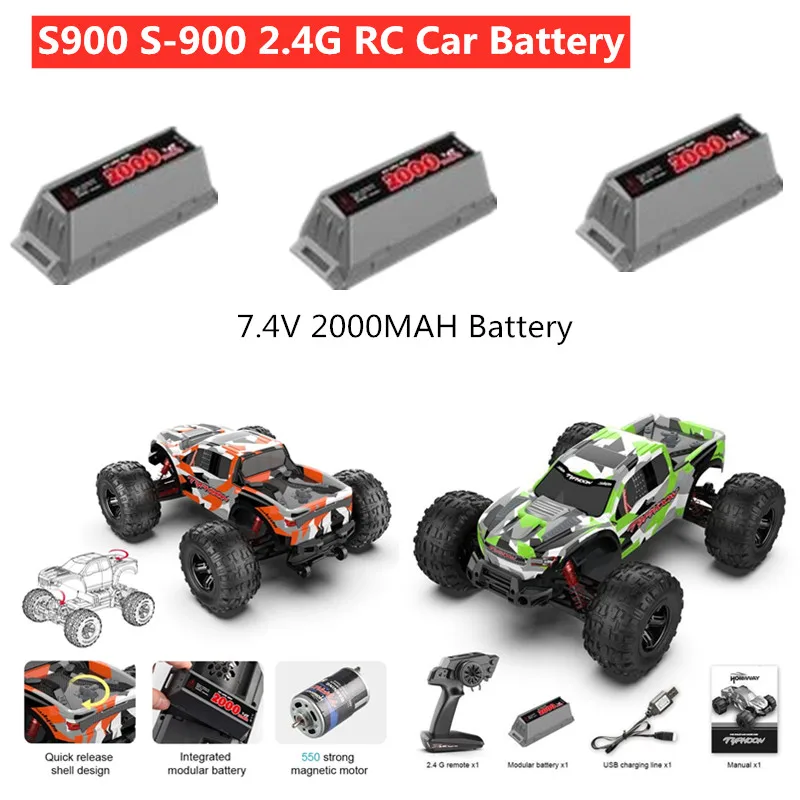 

S900 RC Racing Car Spare Parts 7.4V 2000MAH battery Suitable For S900 S-900 Remote Control Climbing Car s900 car Battery