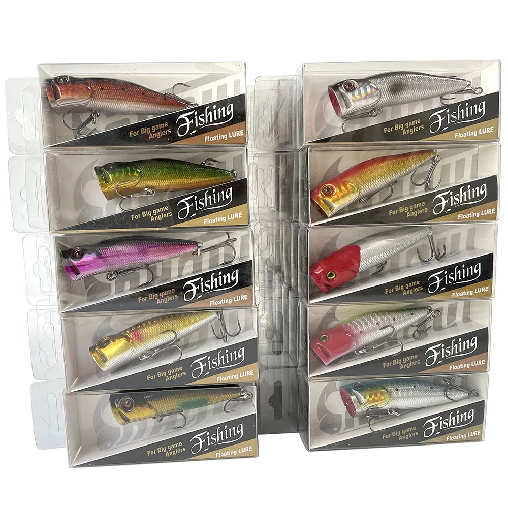 

Wholesale Lots of 60pcs 8g 7cm Floating Minnow Popper Bait Hard Fishing Lures w/ PVC Box