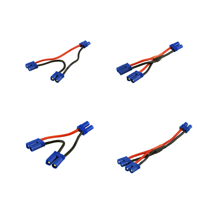 Deans EC3 EC5 JST XT60 XT90 XT90S MPX Tamiya Serial Parallel Battery Adapter Connector With 20/12/10awg Wire Cable for RC Hobby