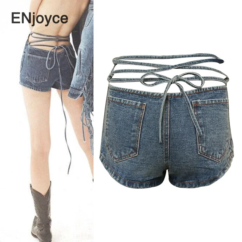 Women Mini Denim Shorts Jeans Y2K Streetwear Ladies High Waist Hollow Out Short Pants Club Party Bottoms