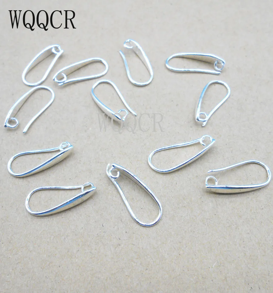 Top Quality 10pcs/lot 925 Sterling Silver colorEarrings Findings For DIY Jewelry Ear Hook Earwires Accessory