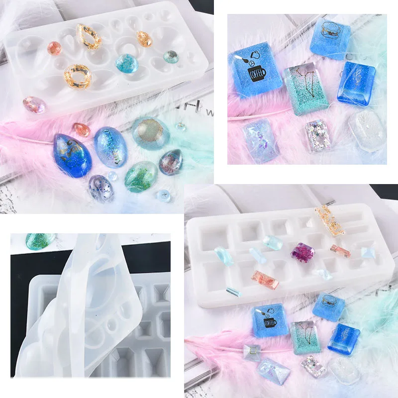 PopularDIY Two Pendants Durable Silicone UV Resin Jewelry Tools Dried Flower Molds Handmade Pendant Jewelry Tool