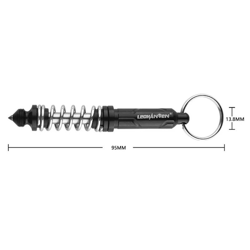 Car Tactical Pen Spring Key Chain Safety Hammer Window Break Defense Stick Emergency Life-Saving Pen Glass Breaker Keychain