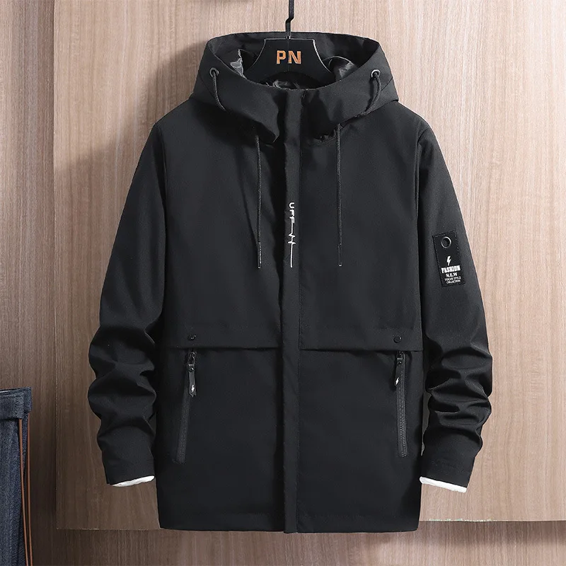 EAEOVNI ฤดูใบไม้ผลิฤดูใบไม้ร่วง Mens Hooded แจ็คเก็ตเสื้อ Casual Zipper Man Outerwear แฟชั่นญี่ปุ่นชายเสื้อ Windbreaker เสื้อแจ็คเก็ต