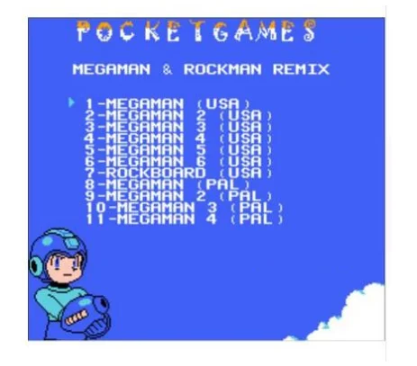 สำหรับMegaMan1-6 RockMan1-6 73in1-NTSC & PALเกม 60 Pinsสีเหลืองเกม