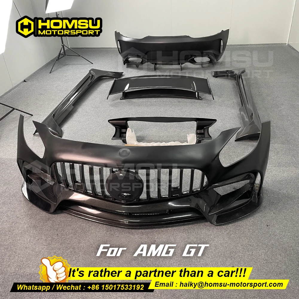 Carbon Fiber Kit For mercedez bens am-g GT Carbon Fiber Front Rear Bumper Side Skirt Rear Spoiler For am g gt