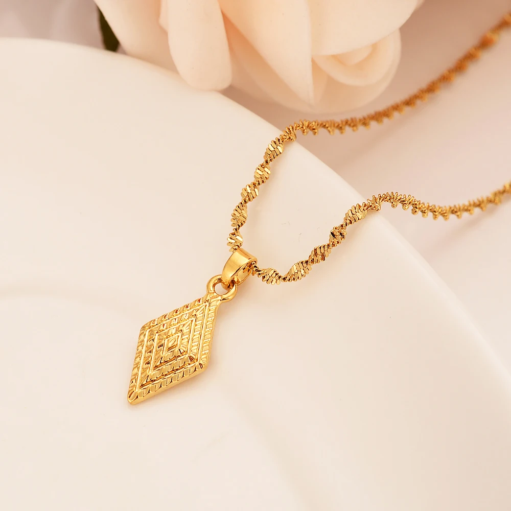 Bangrui New African Gold Color Women Jewelry Romantic Wedding Jewelry Sets Square Geometric Pendant Earrings Girls Kids Gift