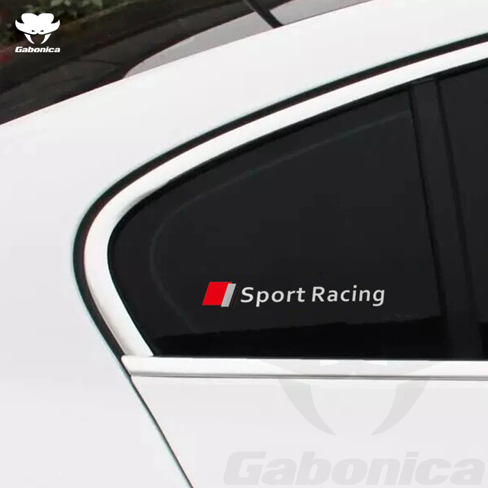 2Pcs Sport Racing Car windows decals sticker for Audi A1 A3 A4 A5 A6 A7 A8 TT Q3 Q5 Q7 Q8 S3 S4 S6 S8 C6 C5 C7 B5 B6 B7 B8 B9 8P
