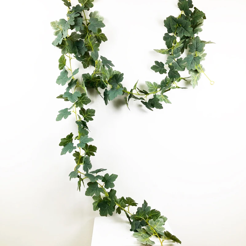 175 cm künstliche Hängepflanzen, Weinrebe, künstliche Ahornblätter, Wandbehang, Rattan, künstlicher Baum, Laub, Efeu für Garten, Hochzeit, Heimdekoration – Detail 8